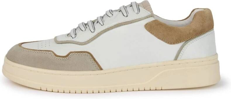 Boggi Milano Leren en fluwelen sneakers White Heren