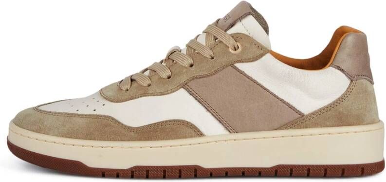 Boggi Milano Leren Sneakers Beige Heren