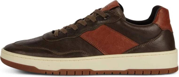 Boggi Milano Leren Sneakers Brown Heren