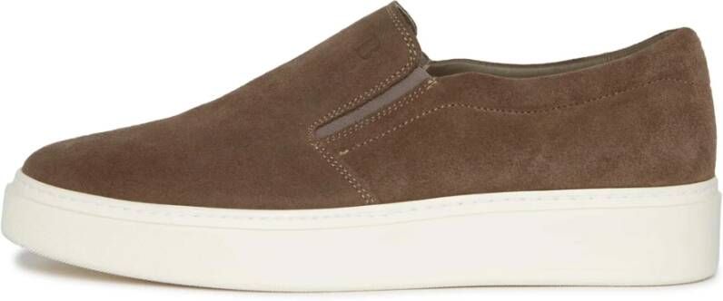 Boggi Milano Suede Slip-Ons Brown Heren