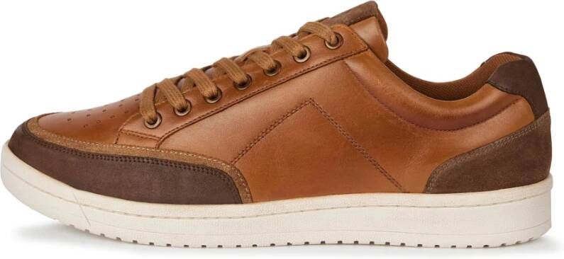 Boggi Milano Suède Leren Lage Sneakers Brown Heren