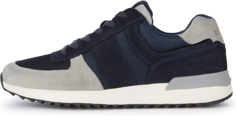 Boggi Milano Tec Fabric Leren Sneakers Hardlopen Blue Heren