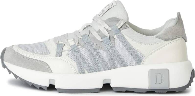 Boggi Milano Technische stof en leren sneakers Gray Heren