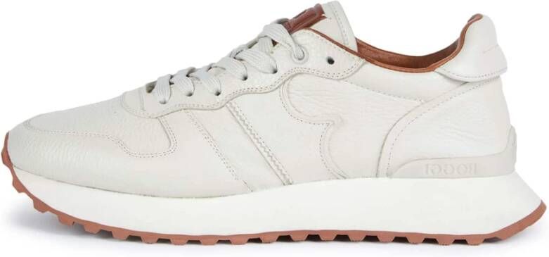 Boggi Milano Tumbled leren sneakers White Heren