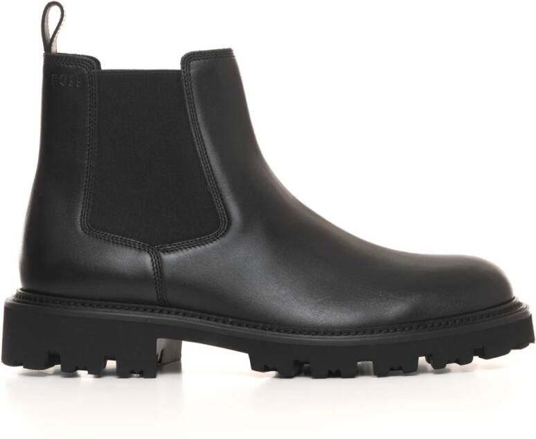 Boss Cleated sole Julyo boot met logo Black Heren