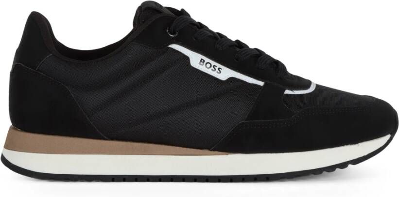 Boss Ecosuede en Stof Sneakers Kai Runn Black Heren