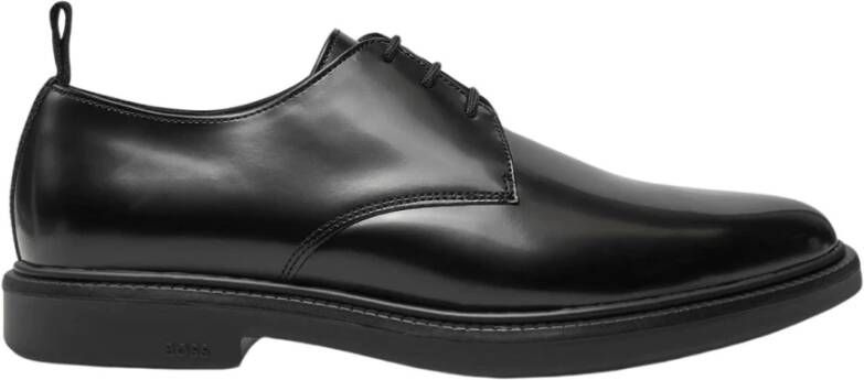 Boss Elegante Leren Veterschoenen Zwart Black Heren