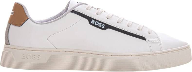 Boss Rhys-Tenn-Pusdth Leather sneakers with laces White Heren