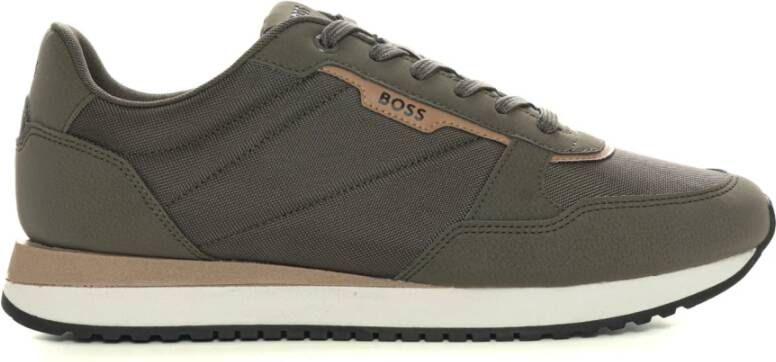 Boss Tweekleurige vetersneakers met logo Green Heren