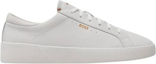 Boss Witte Leren Sneakers met Zijlogo White Heren