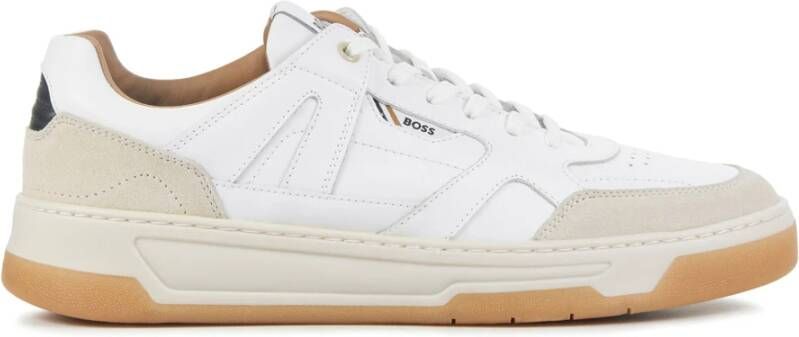 Boss Witte Leren Sneakers White Heren