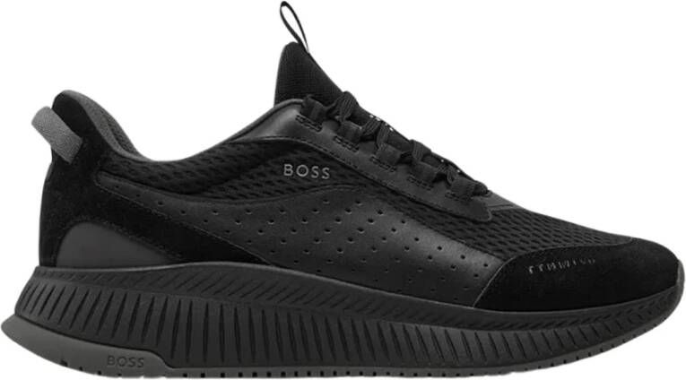 Boss Zwarte Hybride Sneakers van Gemengde Materialen Black Heren