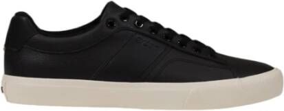 Boss Zwarte leren sneakers met rubberen zool Black Heren