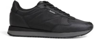 Boss Zwarte sportieve sneakers met veters Black Heren