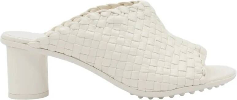 Bottega Veneta Atomic Leren Muiltjes Sandalen White Dames