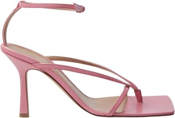 Bottega Veneta Elegante roze leren sandalen voor verfijnde stijl Pink Dames