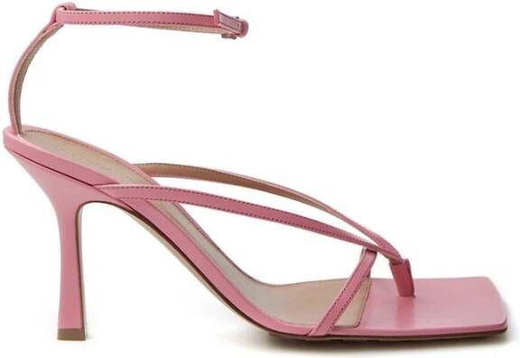 Bottega Veneta Elegante roze leren sandalen voor verfijnde stijl Pink Dames