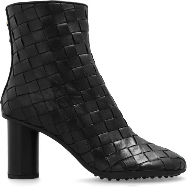 Bottega Veneta Gehakte enkellaarsjes Atomic Black Dames