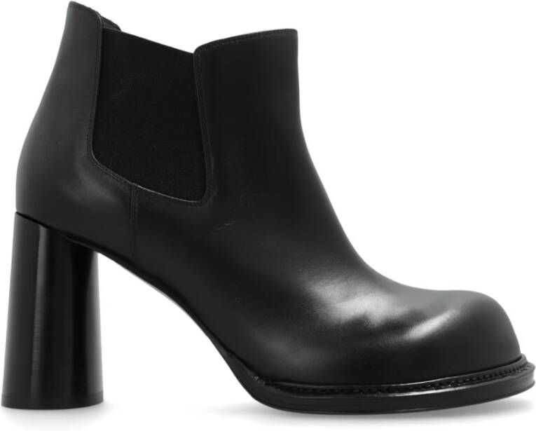 Bottega Veneta Gehakte enkellaarsjes Cliff Black Dames