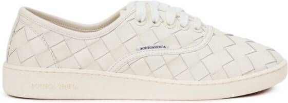 Bottega Veneta Gevlochten Leren Sneakers White Heren