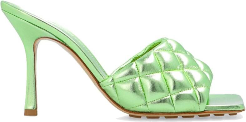 Bottega Veneta Gevoerde leren sandalen Green Dames