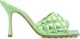 Bottega Veneta Gevoerde leren sandalen Green Dames - Thumbnail 1