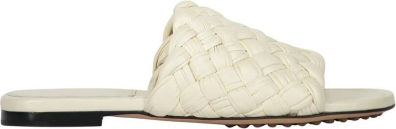 Bottega Veneta Geweven leren muilen White Dames