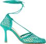 Bottega Veneta Groene Katoenen Leren Dames Sandaal Green Dames - Thumbnail 7