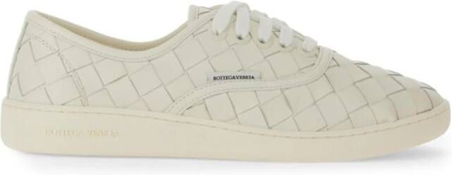 Bottega Veneta Intrecciato Leren Sneakers Verhoog Collectie Beige Heren