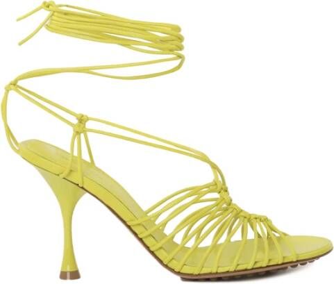 Bottega Veneta Kiwi Leren Open Teen Sandalen Green Dames