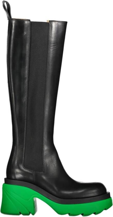 Bottega Veneta Leren Chelsea Boots met Lug-zool Black Dames