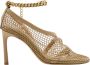 Bottega Veneta Leren en Mesh Stiletto Sandalen Beige Dames - Thumbnail 1