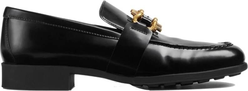 Bottega Veneta Leren Loafers met Goudkleurige Hardware Black Dames