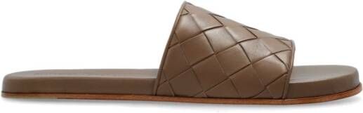 Bottega Veneta Leren slides Brown Heren