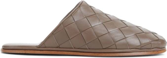 Bottega Veneta Luxe Bruine Leren Pantoffels Brown Heren