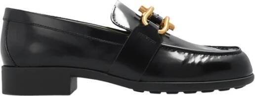 Bottega Veneta Leren Loafers met Goudkleurige Hardware Black Dames