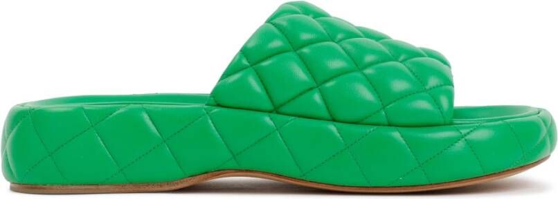 Bottega Veneta Parakeet Groene Leren Sandalen Aw22 Green Dames