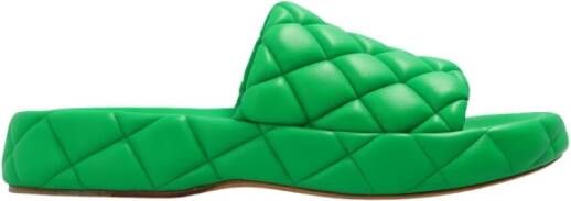 Bottega Veneta Quilted leather slides Groen Heren