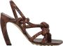 Bottega Veneta Slangenprint Leren Slingback Pumps Brown Dames - Thumbnail 1