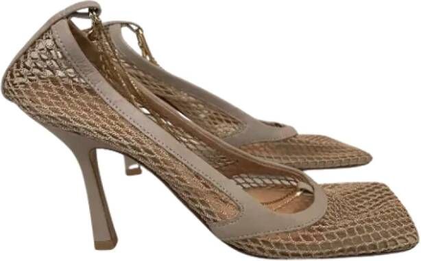 Bottega Veneta Vintage Pre-owned Canvas heels Beige Dames