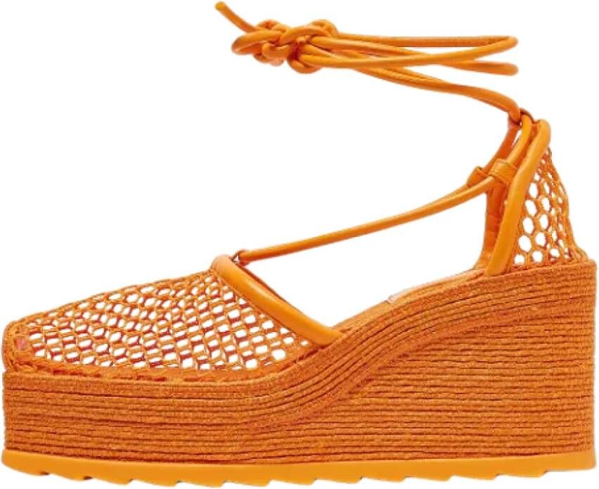 Bottega Veneta Vintage Pre-owned Leather espadrilles Orange Dames