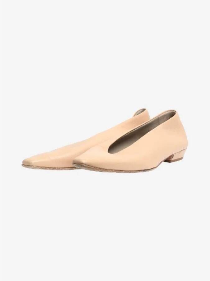 Bottega Veneta Vintage Pre-owned Leather flats Beige Dames