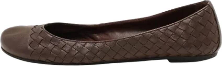 Bottega Veneta Vintage Pre-owned Leather flats Brown Dames