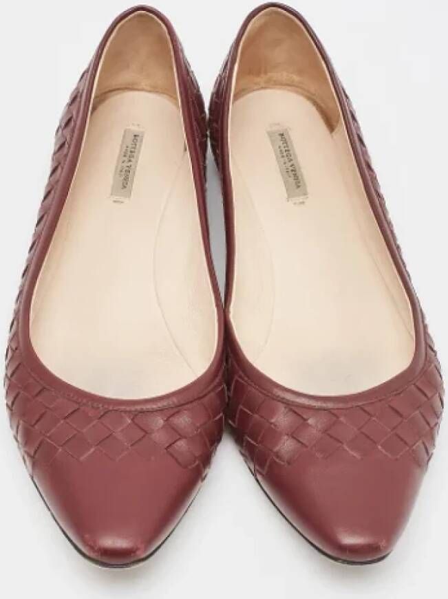 Bottega Veneta Vintage Pre-owned Leather flats Red Dames