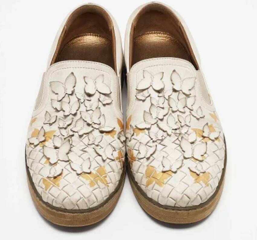 Bottega Veneta Vintage Pre-owned Leather flats White Heren