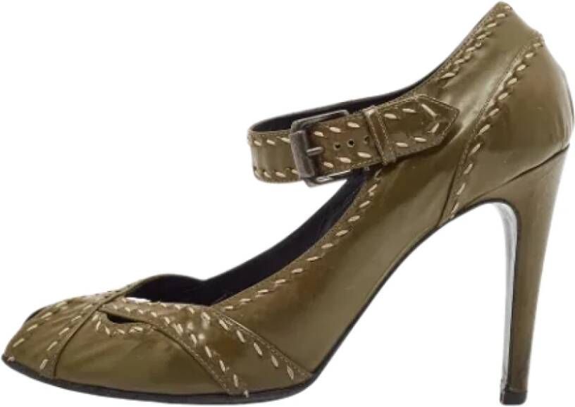 Bottega Veneta Vintage Pre-owned Leather heels Green Dames