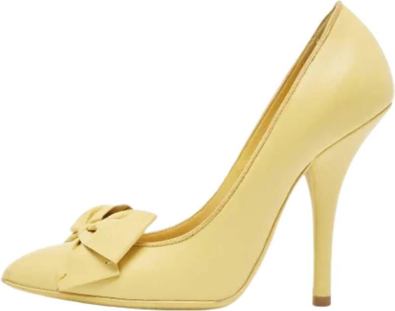 Bottega Veneta Vintage Pre-owned Leather heels Yellow Dames