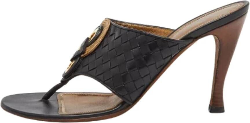 Bottega Veneta Vintage Pre-owned Leather sandals Black Dames