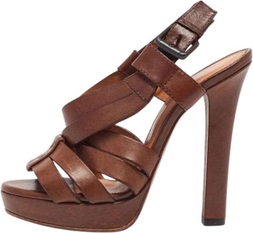 Bottega Veneta Vintage Pre-owned Leather sandals Brown Dames