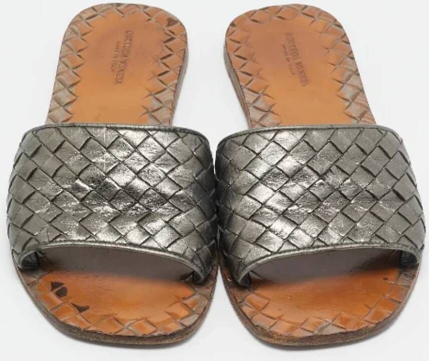 Bottega Veneta Vintage Pre-owned Leather sandals Gray Dames